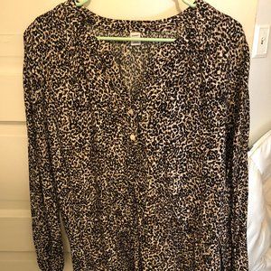 Old Navy L Cheetah Print Top